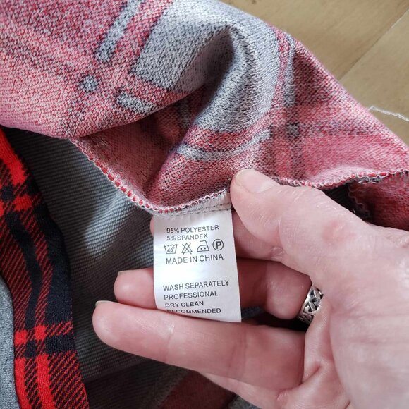 DRESSFO Plaid Tartan Panel Cowl Neck Tulip Front Tunic says L but think Medium - Picture 5 of 7